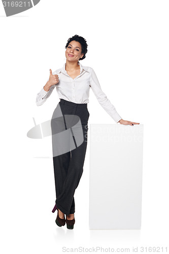 Image of Business woman with blank white board