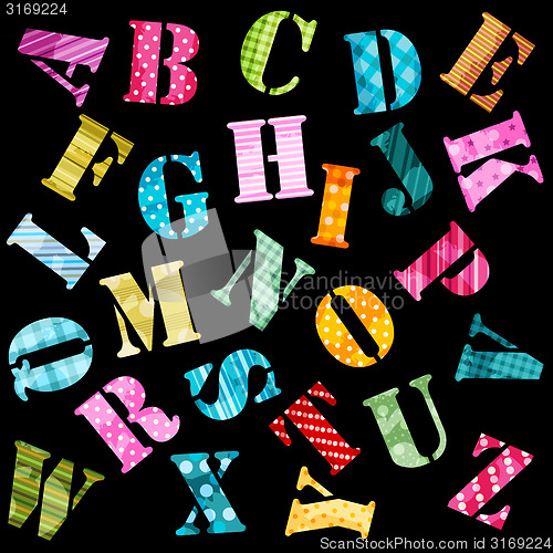 Image of textured alphabet