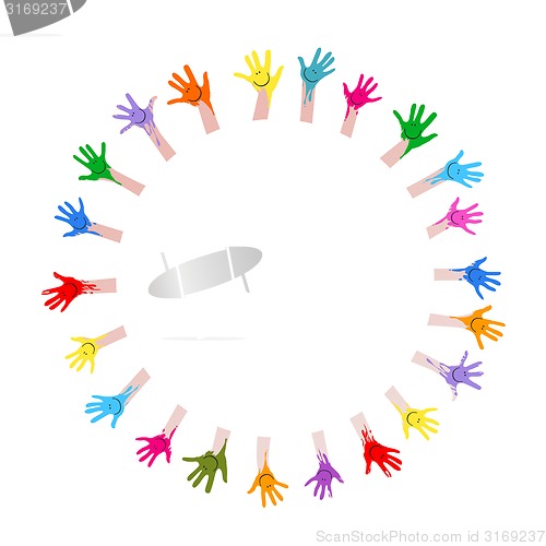 Image of colorful hands 