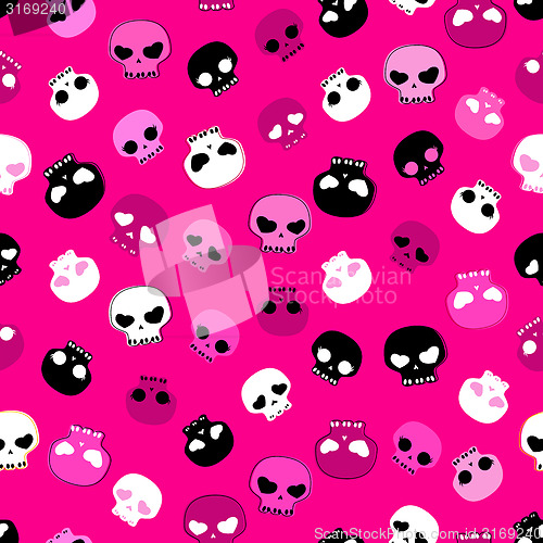 Image of  skulls seamless pattern