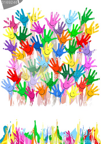Image of colorful hands 