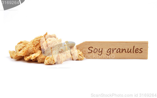 Image of Soy granules at plate