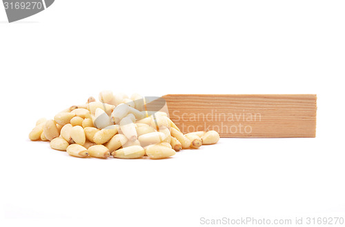 Image of Pine nuts on white