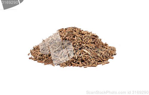 Image of Caraway seeds on white