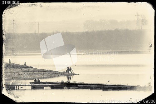 Image of Vintage postcard from lake