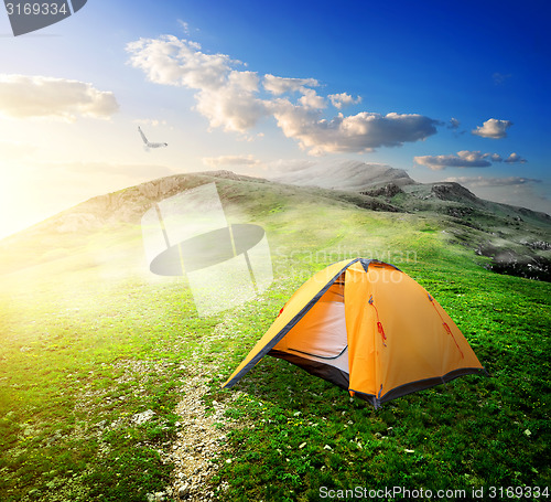 Image of Tent in valley