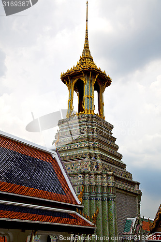 Image of  thailand asia   bangkok rain    colors  roof wat  palaces   rel