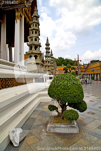 Image of bonsai    temple   in   bangkok  thailand incision of the temple