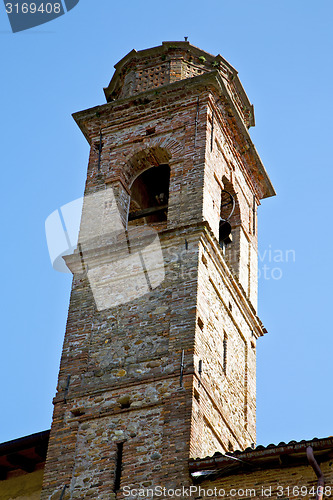 Image of  sunny day    milan   old abstract in  italy    wall  and church