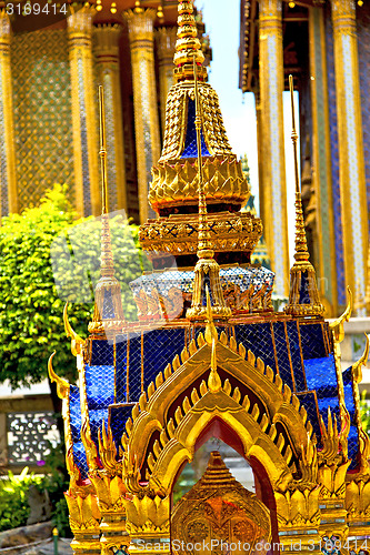 Image of  pavement gold    temple   in   bangkok  plant