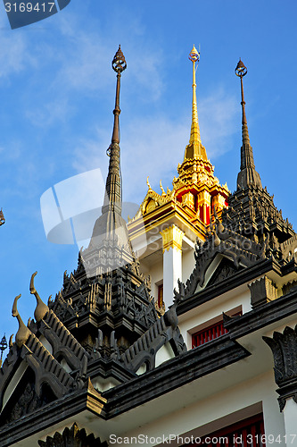 Image of asia  thailand  in   cross colors  roof wat  palaces      and   