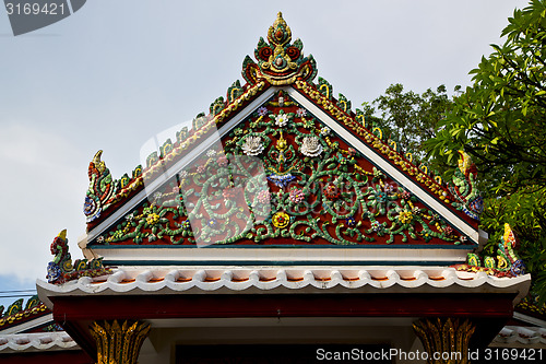 Image of bangkok in the temple  thailand abstract cross colors roof  plan