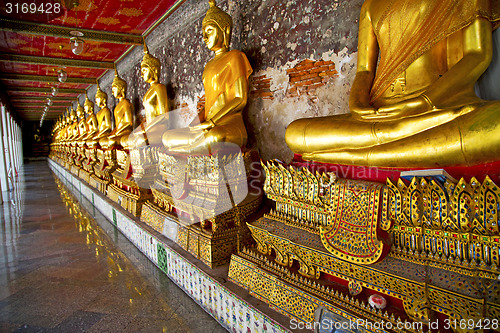 Image of siddharta   in the temple bangkok asia  pavement