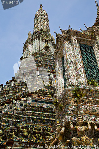 Image of asia  thailand  in    temple   roof wat  palaces      religion  