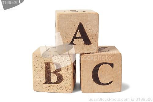 Image of Wooden blocks with ABC letters