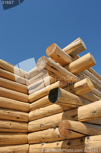 Image of log home under construction