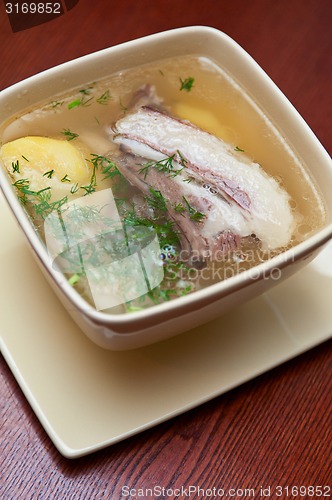 Image of soup with lamb meat