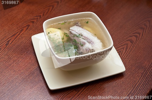 Image of soup with lamb meat