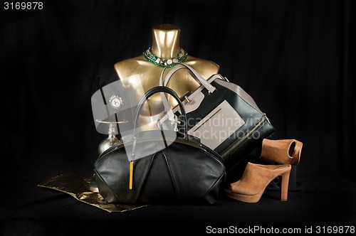 Image of Fashionable handbag composition 