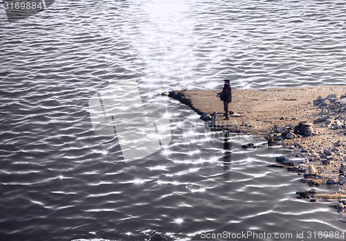 Image of  Angler at sunset