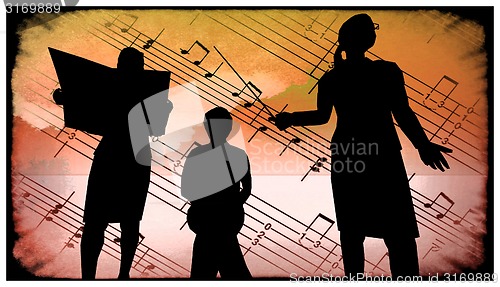 Image of people and notes