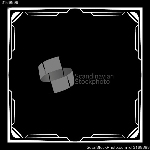 Image of Vector white frame on a black background