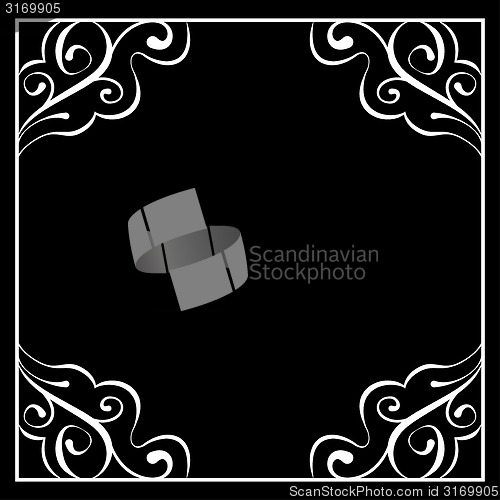 Image of Vector white frame on a black background