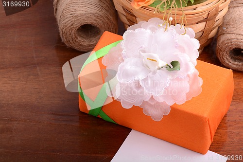 Image of gift box with flowers