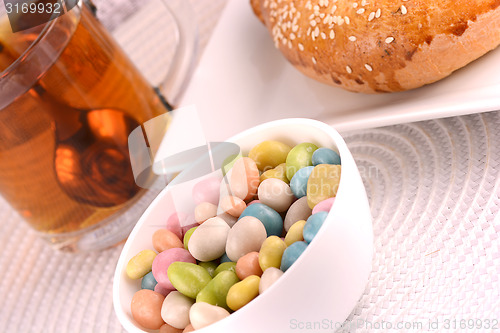 Image of candies and sweet cake