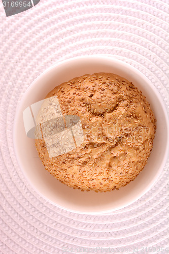 Image of sweet cake on white plate