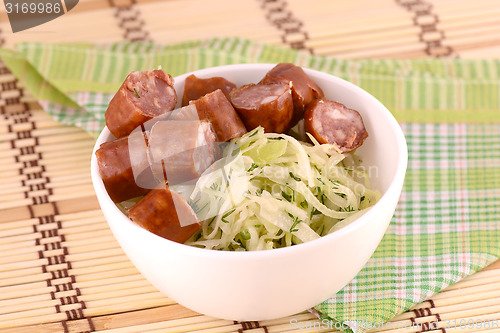 Image of salami and cabbage salad