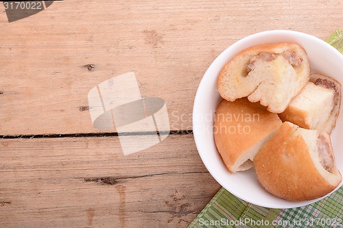 Image of Fresh meat chop on white bowl