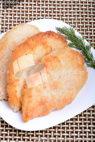 Image of Fresh chicken chop and green parsley