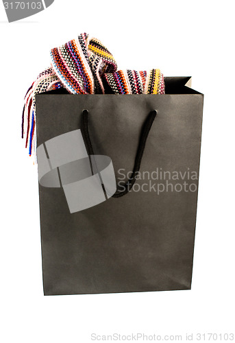 Image of Shopping Bag With Contents On White