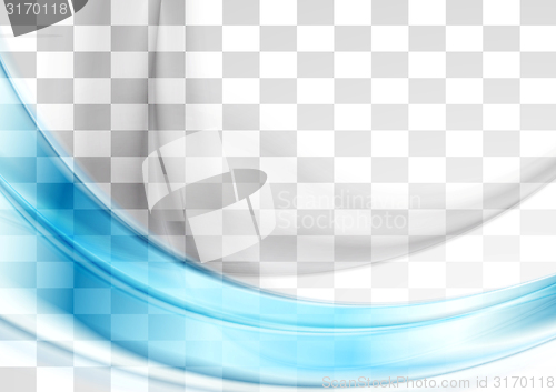 Image of Abstract blue transparent vector waves