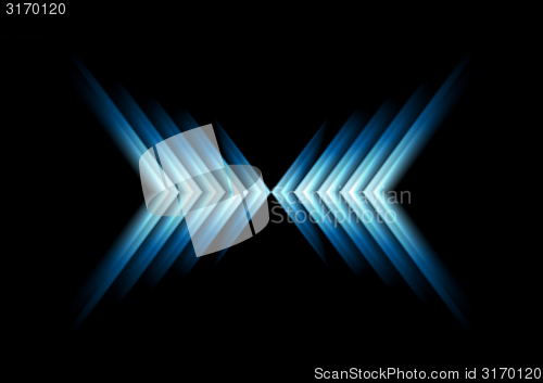 Image of Glow blue arrows as X symbol