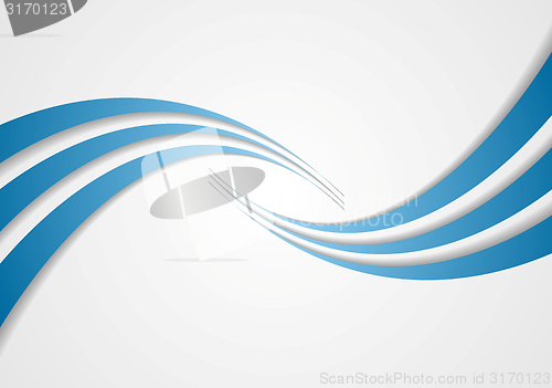 Image of Abstract blue wavy design