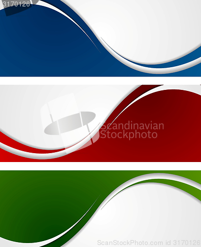 Image of Bright abstract wavy banners