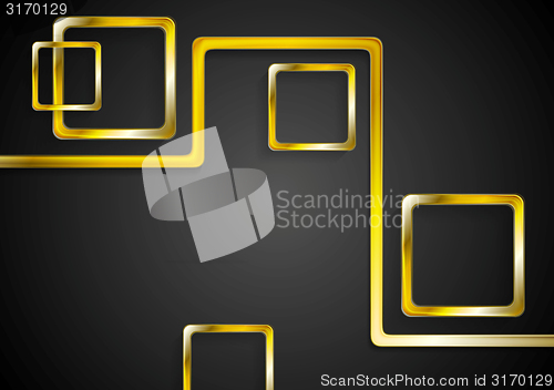 Image of Golden squares on black background