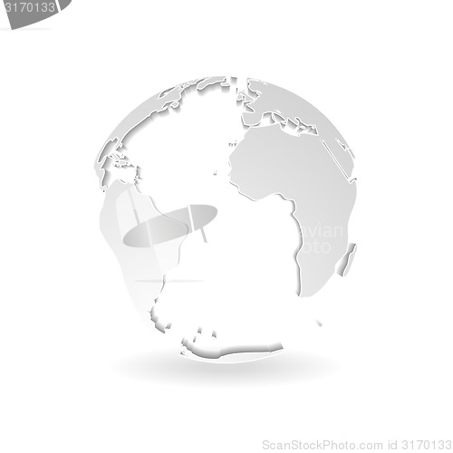 Image of Grey 3d outline globe design