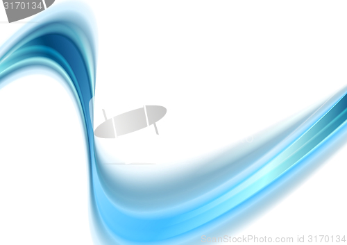 Image of Abstract bright blue vector waves