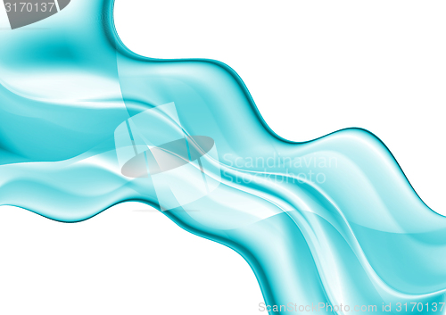 Image of Abstract blue cyan vector waves