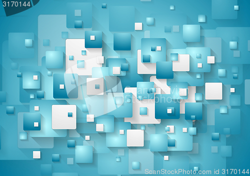 Image of Abstract blue squares vector background