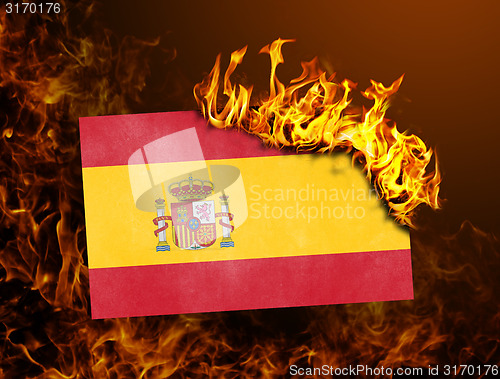 Image of Flag burning - Spain