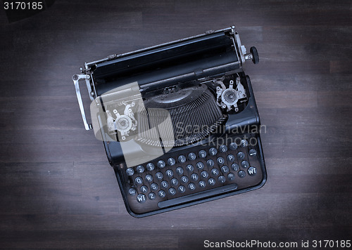 Image of Top view of an old typewriter