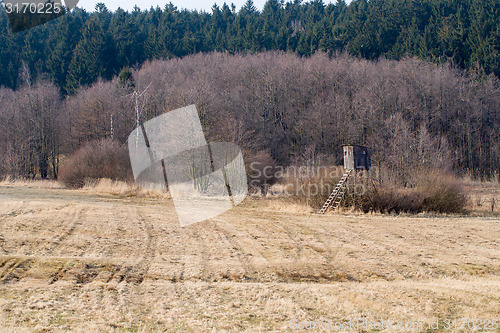 Image of Wooden Hunters High Seat, hunting tower