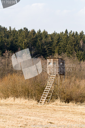 Image of Wooden Hunters High Seat, hunting tower