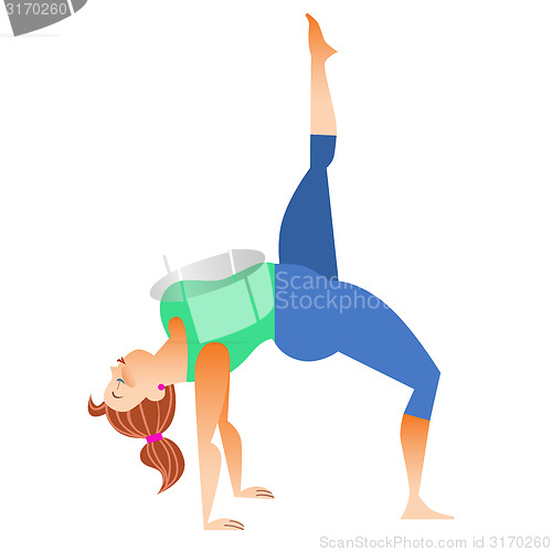 Image of Normal a little fat woman doing yoga