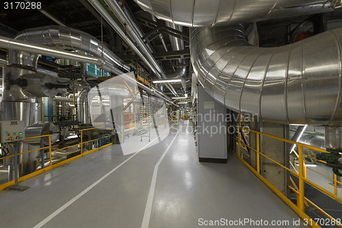 Image of Industrial pipes in a thermal power plant