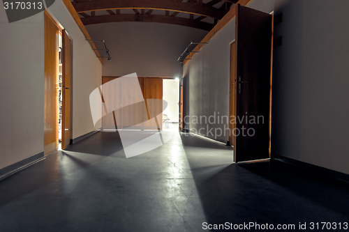 Image of Modern corridor with light